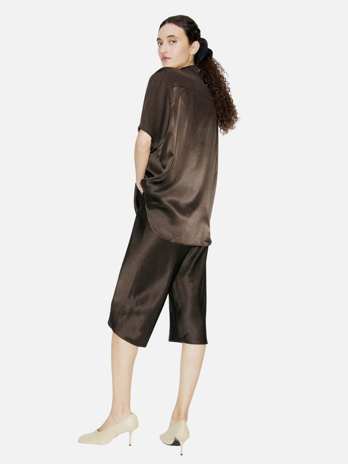 Short Sleeve Boyfriend Shirt - Mantis