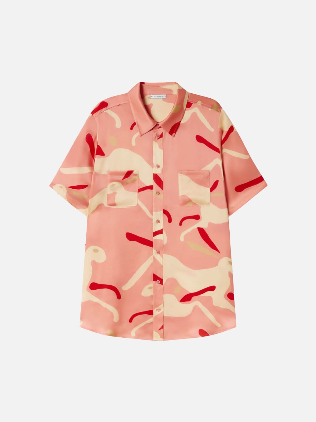 Silk Laundry | Short Sleeve Boyfriend Shirt - Rabbit Amaranth | Perlu