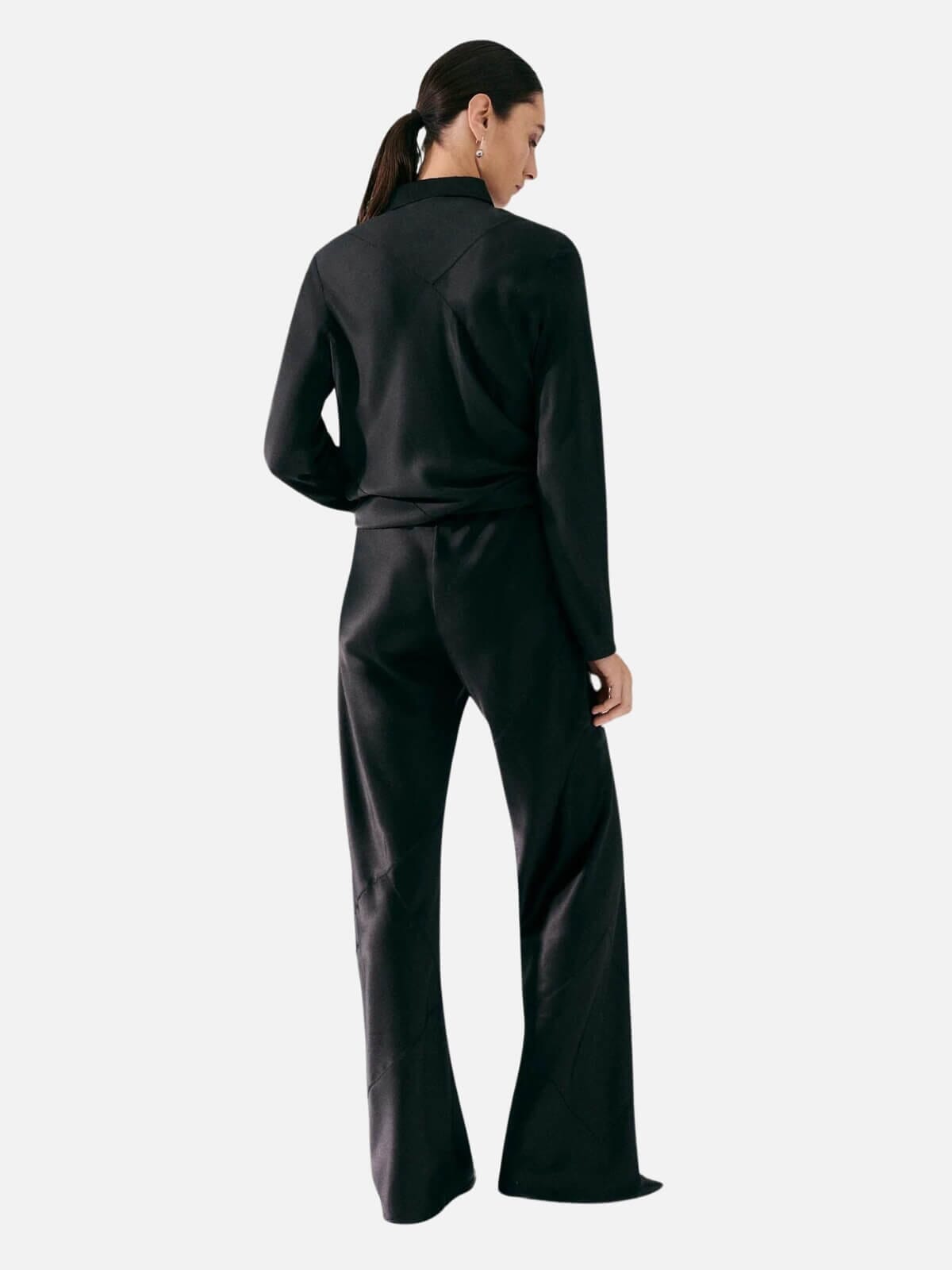 Silk Laundry | Splice Bias Cut Pants - Black | Perlu