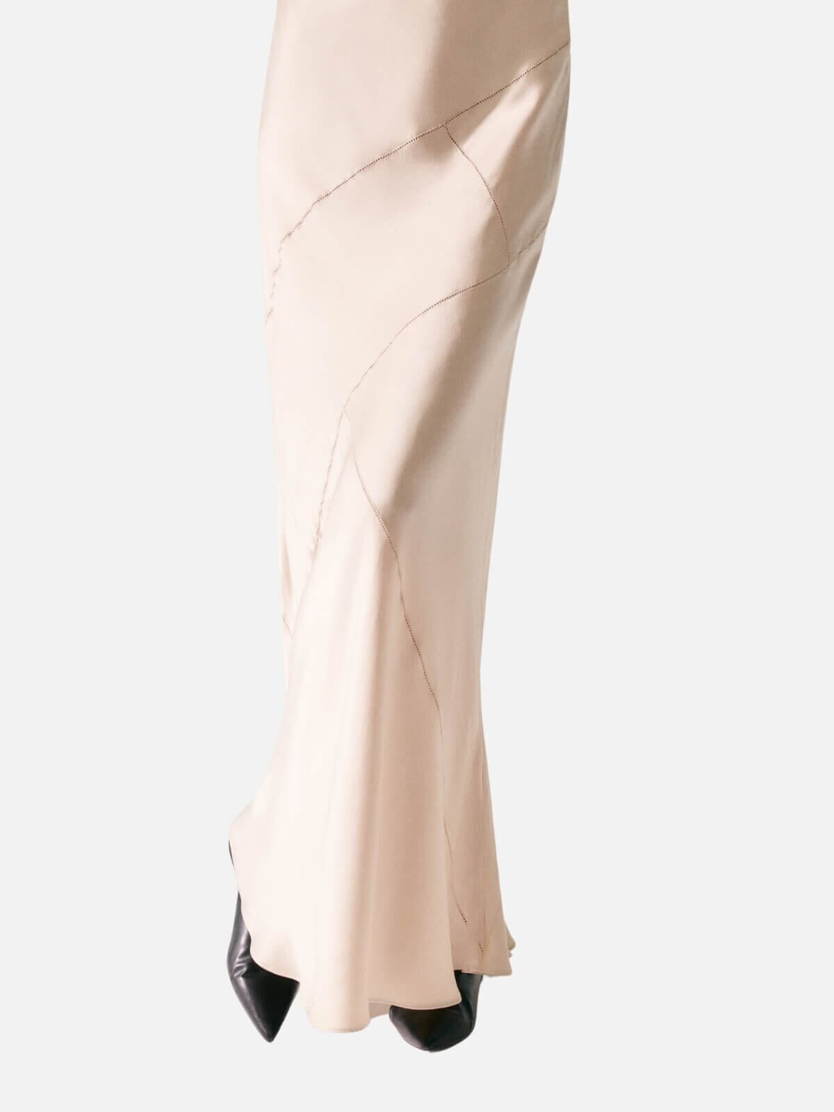 Silk Laundry | Splice Long Bias Cut Skirt - Hazelnut | Perlu