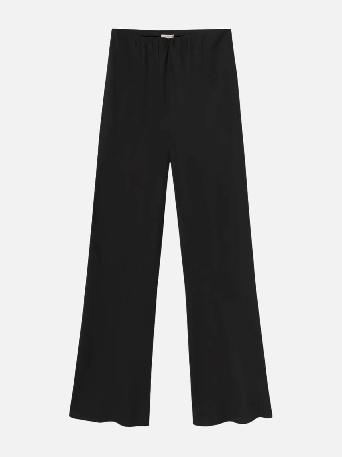 Wool Silk Wide Leg Bias Cut Pants - Black