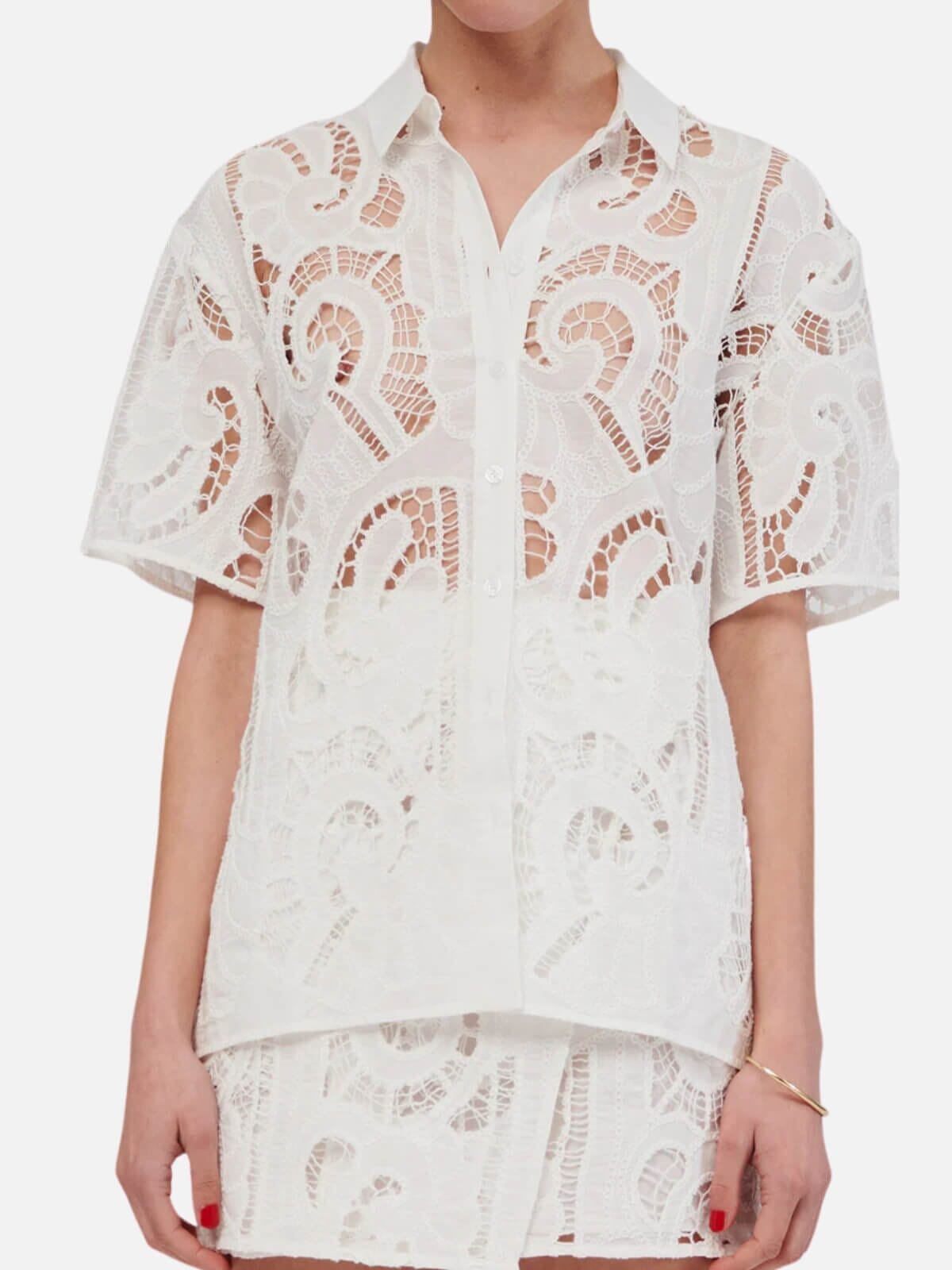 Suboo | Florence Lace Shirt - White | Perlu