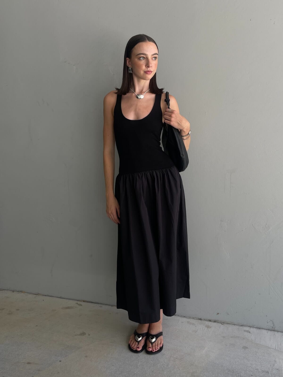 Naples Drop Waist Midi Dress - Black Dresses & Jumpsuits SUBOO 