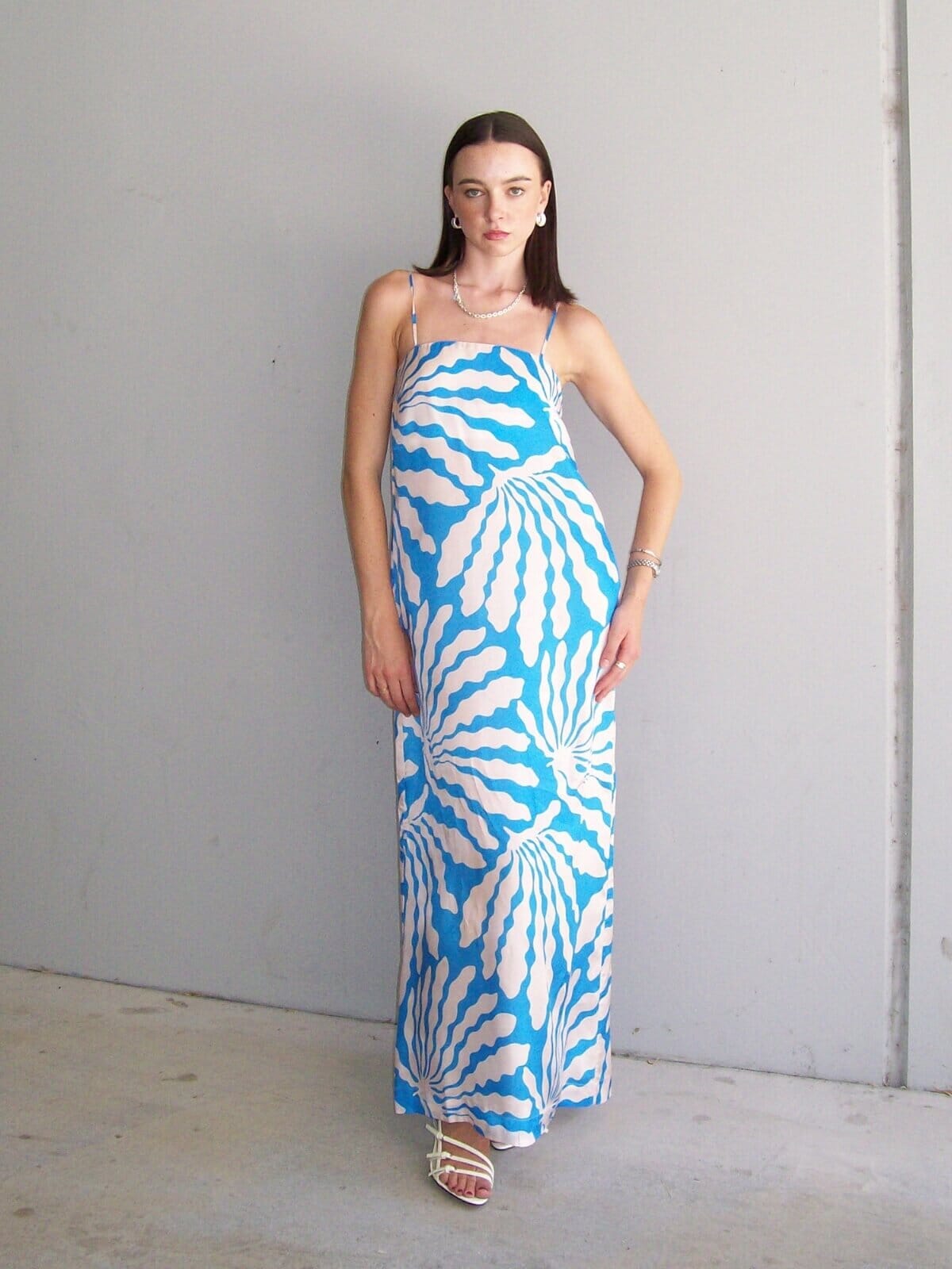 Palma Trapeze Maxi Dress - Blue Dresses & Jumpsuits SUBOO 