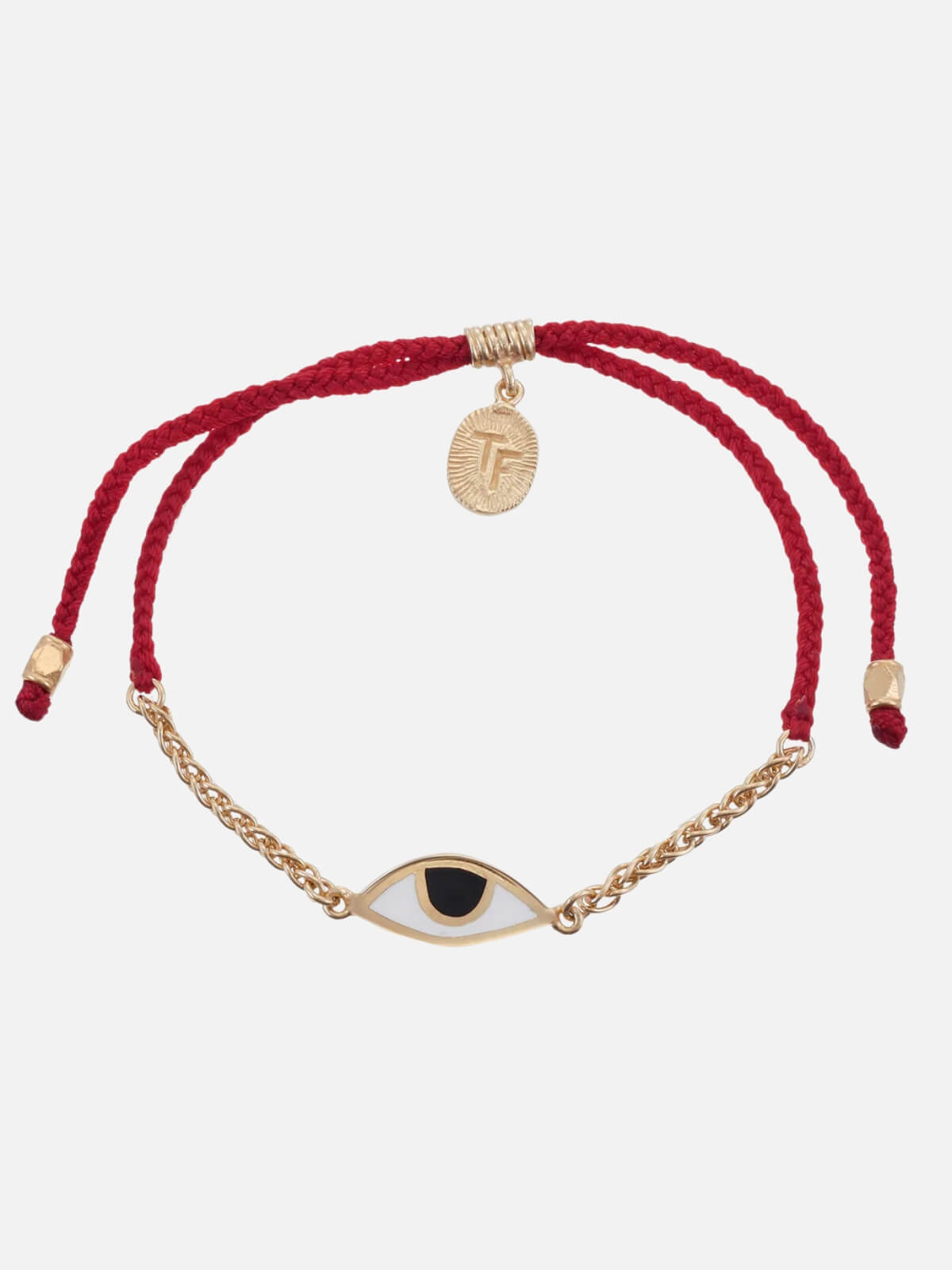 Tiger Frame | Chain & Cord Eye Bracelet - Gold/Red | Perlu