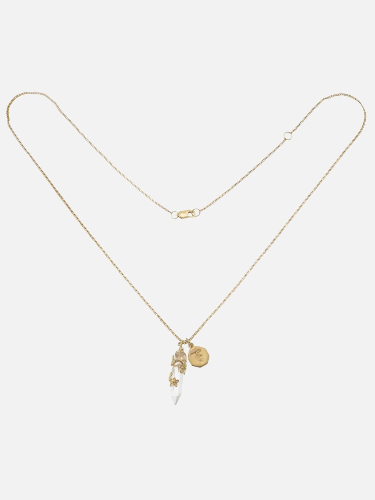 Tiger Frame | Flowering Vine Necklace - Clear Quartz/Gold | Perlu 