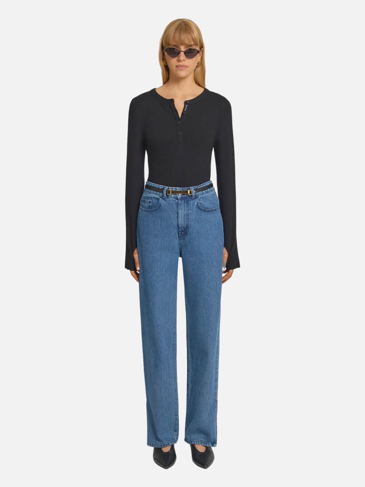 Viktoria & Woods | Clique Rib Henley - Black | Perlu