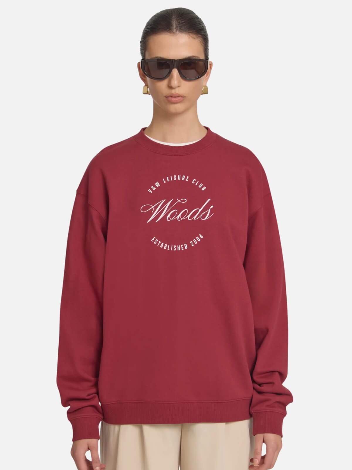 Club Woods Sweater - Deep Red Tops Viktoria & Woods 