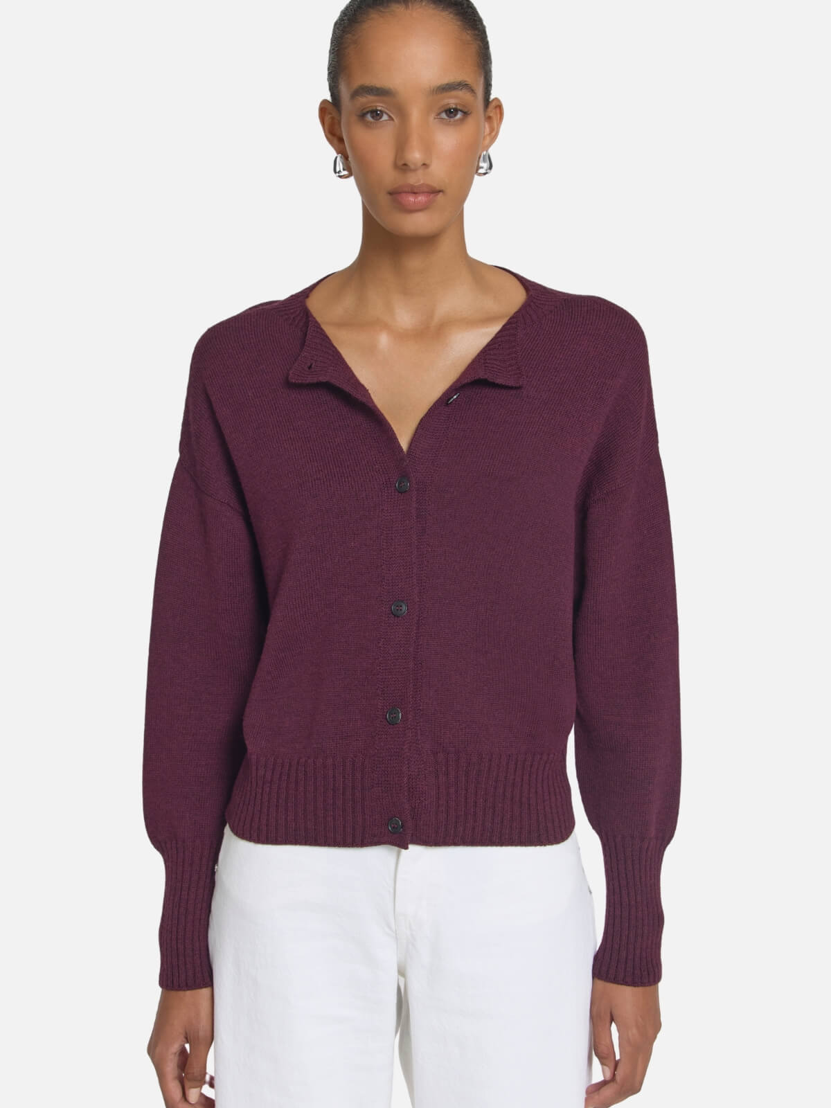 Hart Merino Cardigan - Garnet