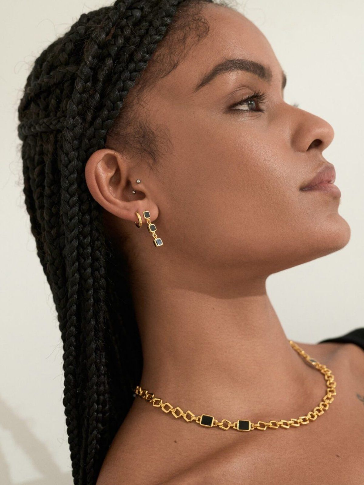 Brie Leon | 925 Santiago Triple Drop Earrings - Gold | Perlu