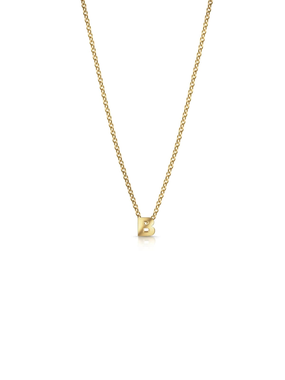 Bianko | Initial Pendant Necklace - B - Gold | Perlu
