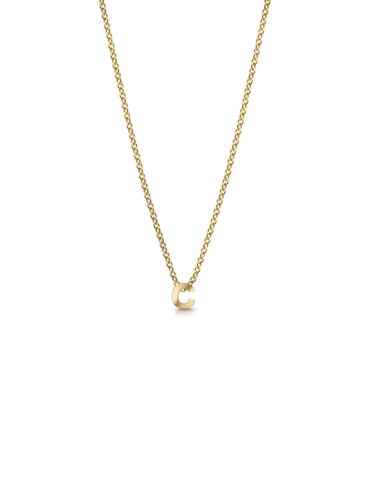 Bianko | Initial Pendant Necklace - C - Gold | Perlu