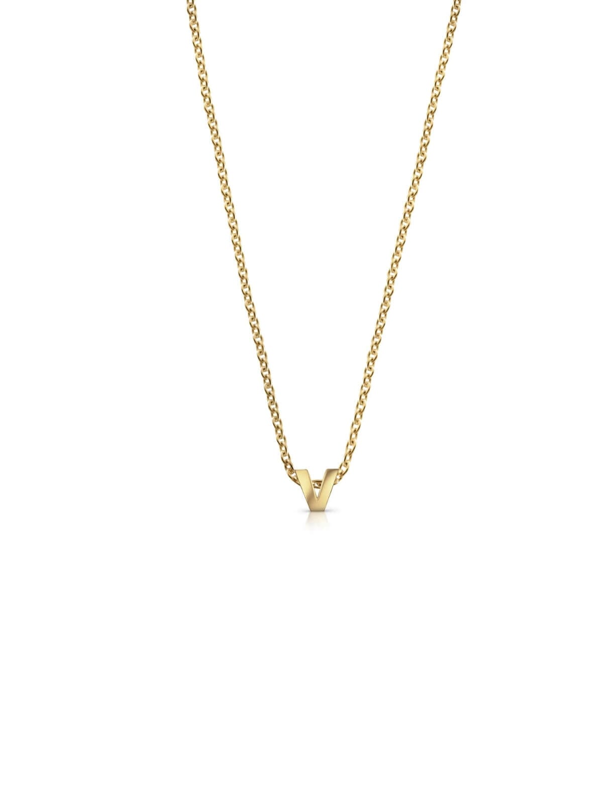 Bianko | Initial Pendant Necklace - V - Gold | Perlu