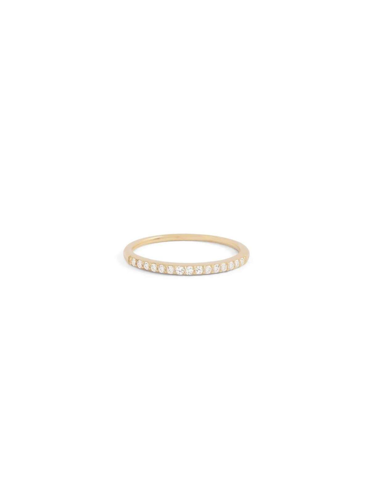 By Charlotte | 14K Gold Diamond Halo Ring | Perlu