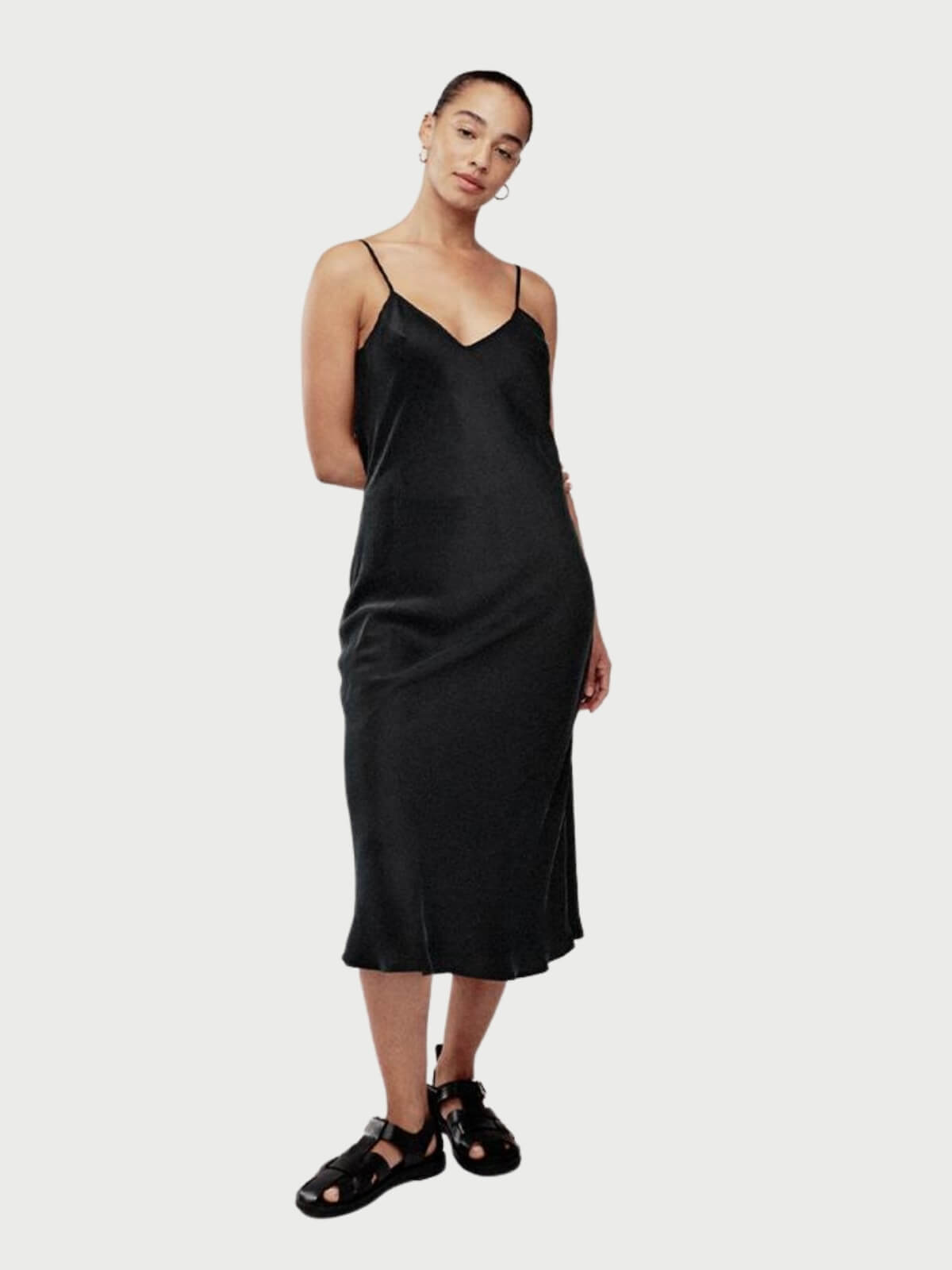 Silk Laundry | 90's Silk Slip Dress - Black | Perlu